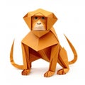 Colorful Origami monkey, Unique Paper Polygon Artwork, Ideal Pet Concept, Ai Generated