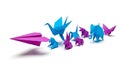 Title: Origami Paper Birds Creative Freedom Art Concept Royalty Free Stock Photo