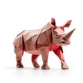 Colorful Origami rhinoceros, Unique Paper Polygon Artwork, Ideal Pet Concept, Ai Generated