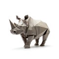 Colorful Origami rhinoceros, Unique Paper Polygon Artwork, Ideal Pet Concept, Ai Generated