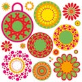 Colorful ornament collection Royalty Free Stock Photo