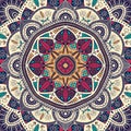 Colorful ornamental floral ethnic mandala