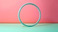 Colorful Ornamental Hula Hoop On Pink Or Green Surface