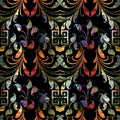 Colorful ornamental paisley seamless pattern. Vector floral back Royalty Free Stock Photo