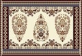 Colorful ornamental vector design for rug, carpet, tapis. Persian rug, towel, textile. Geometric floral backdrop