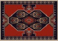 Colorful ornamental vector design for rug, carpet, tapis. Persian rug, towel, textile, fabric. Geometric floral backdrop