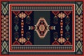 Colorful ornamental vector design for rug, carpet, tapis. Persian rug, towel, textile. Geometric floral backdrop