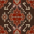 Colorful ornamental vector design for rug, carpet, textile. Seamless ornamental wallpaper. Geometric floral backdrop