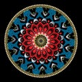 Colorful ornamental vintage greek mandala pattern. Vector patterned round floral ornament. Elegance beautiful abstract flowers,