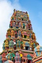 Colorful ornate decoration at Kaylasson Hindu temple, Port Louis, Mauritius