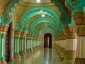 Colorful ornate interior halls of royal Mysore Palace, Karnataka, India