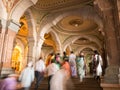 Colorful ornate interior halls of royal Mysore Palace, Karnataka, India