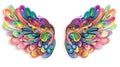 Colorful Wings Art, Abstract Angel Wings Design Royalty Free Stock Photo