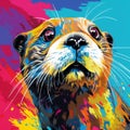 Colorful Pop Art Illustration Of An Otter