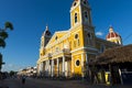 The colorful Our Lady of the Assumption Cathedral in the city of Granada, Nicaragua. Royalty Free Stock Photo