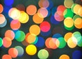 Colorful out of focus circle festive lights