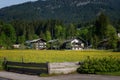 Colorful outdoor scene in the Austrian Alps. Summer sunny day in the Gosau village on the Grosse Bischofsmutze mountain, Austria Royalty Free Stock Photo