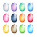 Colorful oval pearl glass gemstones set