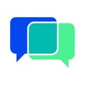 Colorful Overlapping Chat Bubbles Icon. Dialogue and Communication Graphic. Royalty Free Stock Photo
