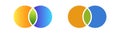 Colorful overlapping circles in abstract design with vibrant gradient and bold colors