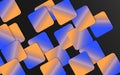 Blue and orange overlapping squares background - Abstract geometric shapes wallpaper Royalty Free Stock Photo