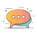 Colorful overlapping vector speech bubbles graphic for website app design Royalty Free Stock Photo