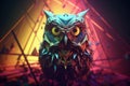 Colorful owl geometric triangles. Generate Ai