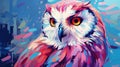 Colorful Owl Painting In Vibrant Post-impressionism Style Royalty Free Stock Photo