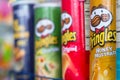 Colorful packaging of the top chip FMCG brands in indian retail stores