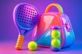 soft color padel or pickleball equipment Royalty Free Stock Photo