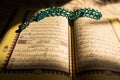 Colorful pages of the holy Quran book at sunset Koran | Islam | Ramadan Kareem and Eid Mubarak Royalty Free Stock Photo