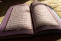 Colorful pages of the holy Quran book at sunset Koran | Islam | Ramadan Kareem and Eid Mubarak Royalty Free Stock Photo