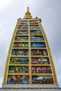 Colorful pagoda with the depiction of the life of Buddha - Shwedagon Pagoda in Yangon, Myanmar, Asia