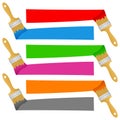 Colorful Paint Brush Banners Set Royalty Free Stock Photo