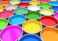 Colorful Paint Buckets Illustration