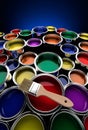 Colorful paint cans