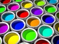 Colorful paint cans