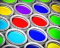 Colorful paint cans Royalty Free Stock Photo