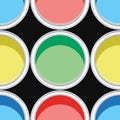 Colorful paint cans, vector Royalty Free Stock Photo