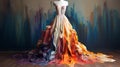 Colorful Paint Dress: Luxurious Drapery With Whimsical Ambiance
