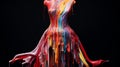 Colorful Paint Dress: Organic Sculpting And Dripping Technique