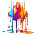 Colorful paint dripping. Abstract color splash isolated on white background Royalty Free Stock Photo