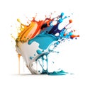 Colorful paint dripping. Abstract color splash isolated on white background Royalty Free Stock Photo