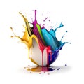 Colorful paint dripping. Abstract color splash isolated on white background Royalty Free Stock Photo