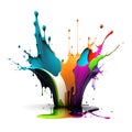 Colorful paint dripping. Abstract color splash isolated on white background Royalty Free Stock Photo