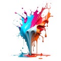 Colorful paint dripping. Abstract color splash isolated on white background Royalty Free Stock Photo