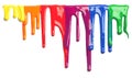 Colorful paint dripping isolated Royalty Free Stock Photo