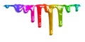 Colorful paint dripping isolated Royalty Free Stock Photo