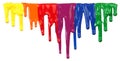 Colorful paint dripping isolated Royalty Free Stock Photo