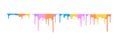 Colorful paint dripping isolated on a white background Royalty Free Stock Photo